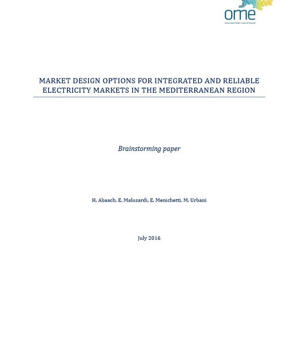 Market design options, July 2016