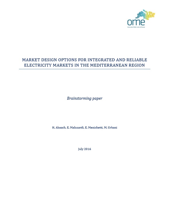 Market design options, July 2016